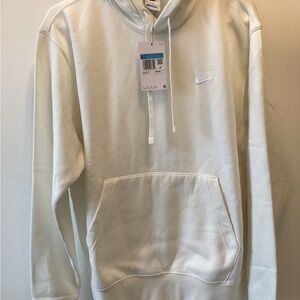 Nike Hoodie in Off-White/Cream with Embroidered Logo